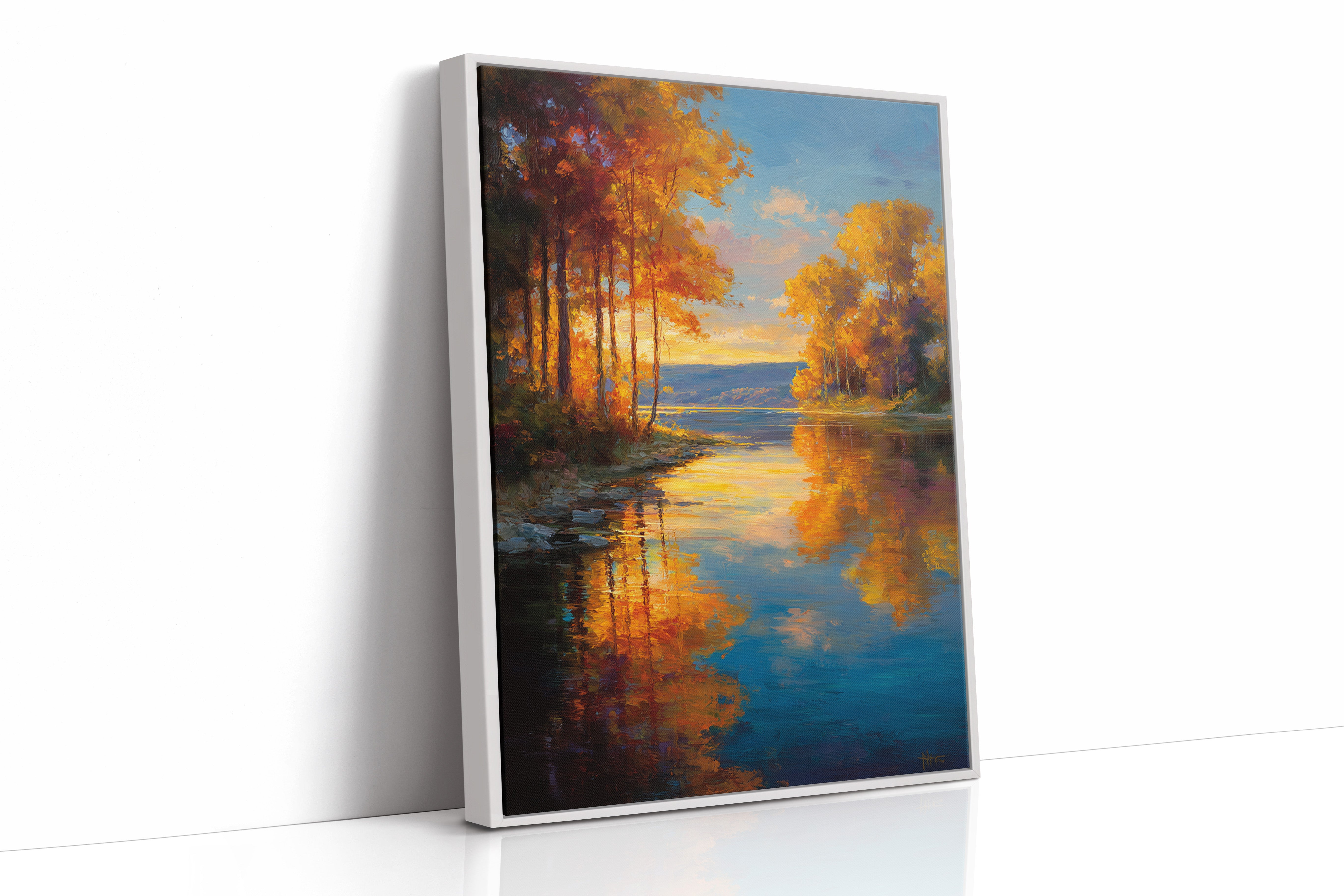 Golden Reflections on Calm Waters