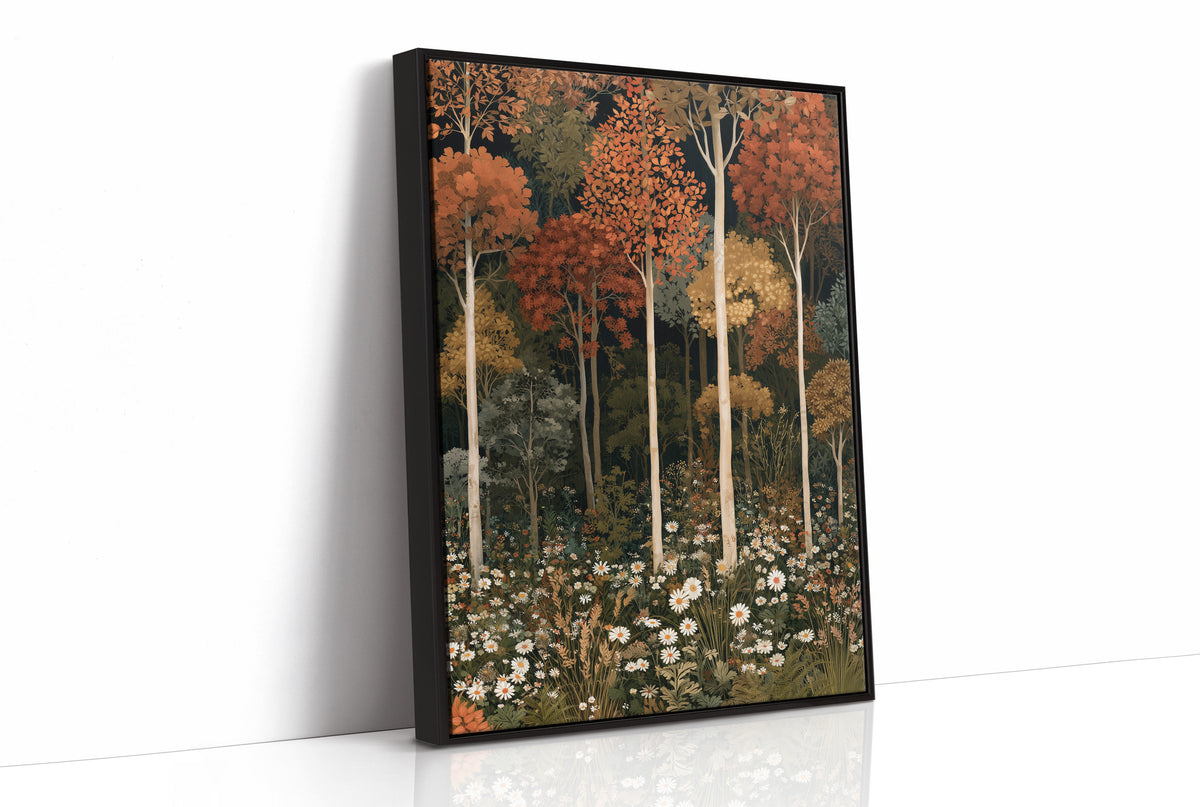 Birch Please, It’s Fall, print in a black frame