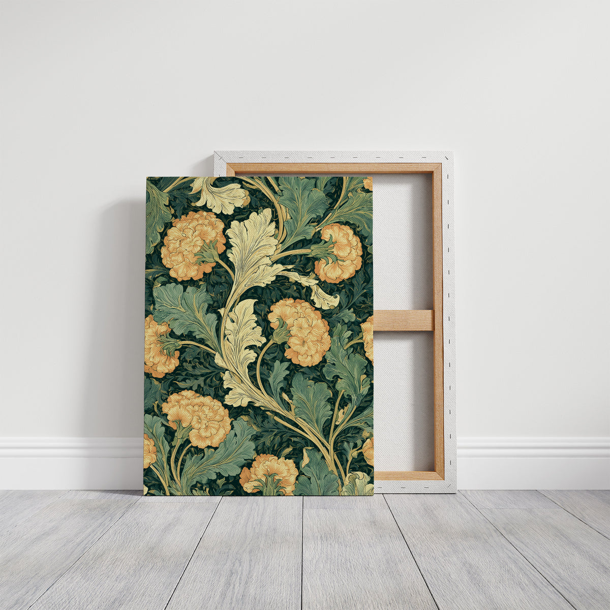 William Morris Style: Golden Carnations