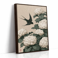 Swallow's Descent Among Snowball Blooms