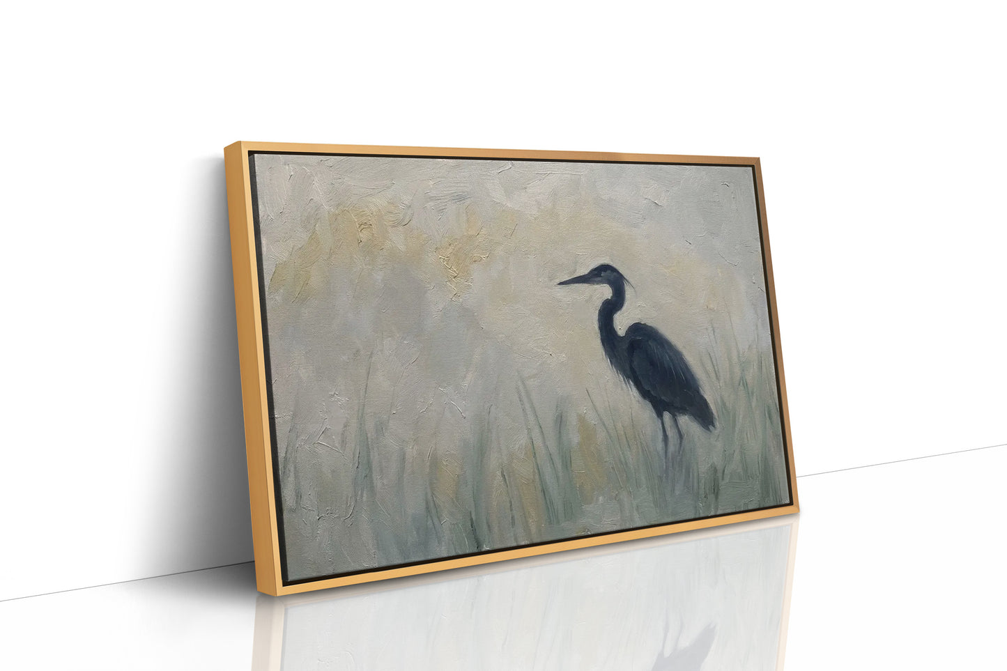 Heron in the Marsh Grass