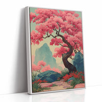 Cherry Blossoms Dance Above Mountains