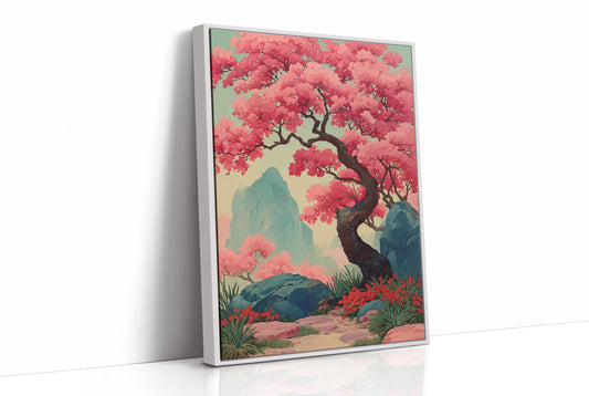 Cherry Blossoms Dance Above Mountains