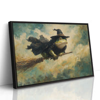 Frog Wizard Soars Through Clouds