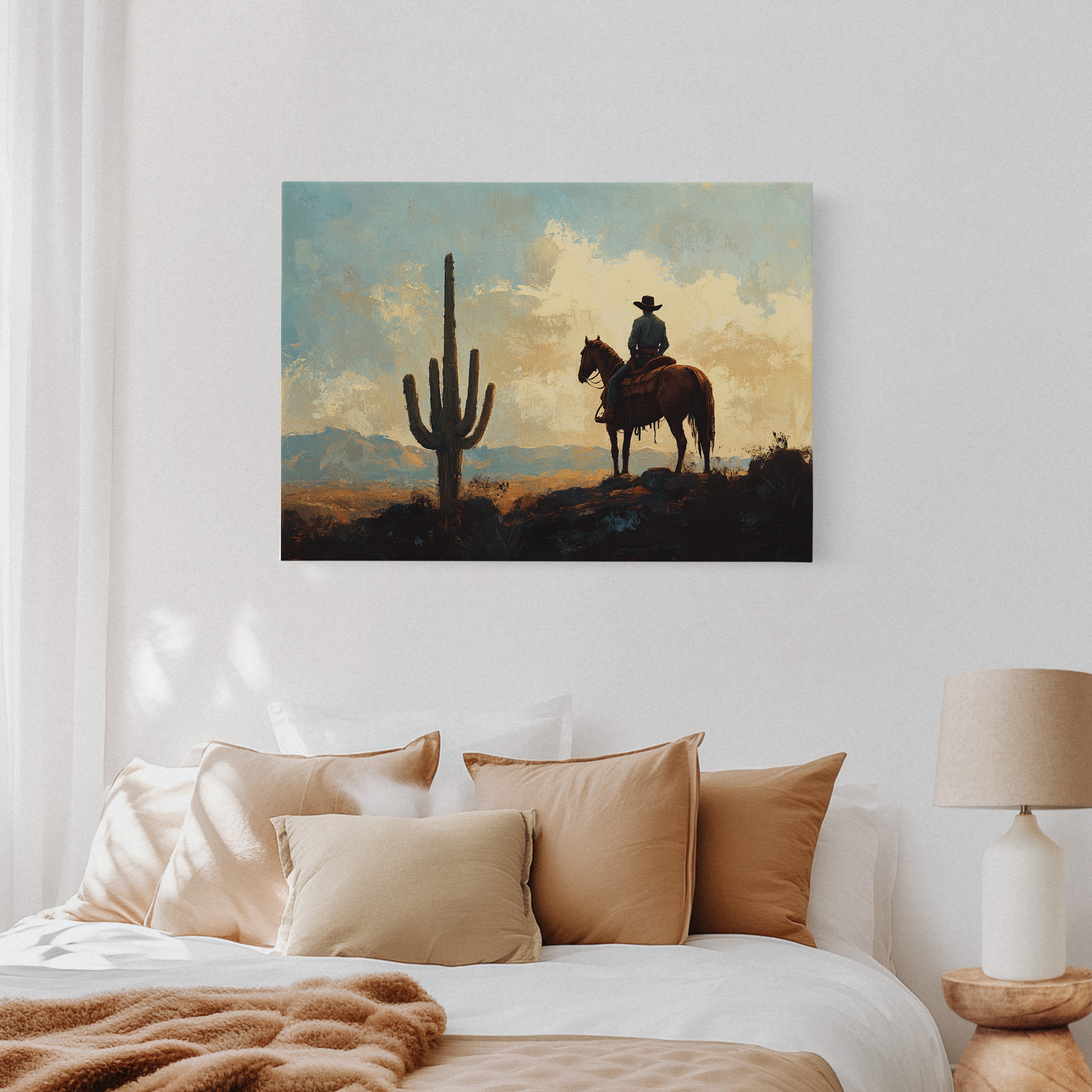 Cowboy Sundown by the Saguaro