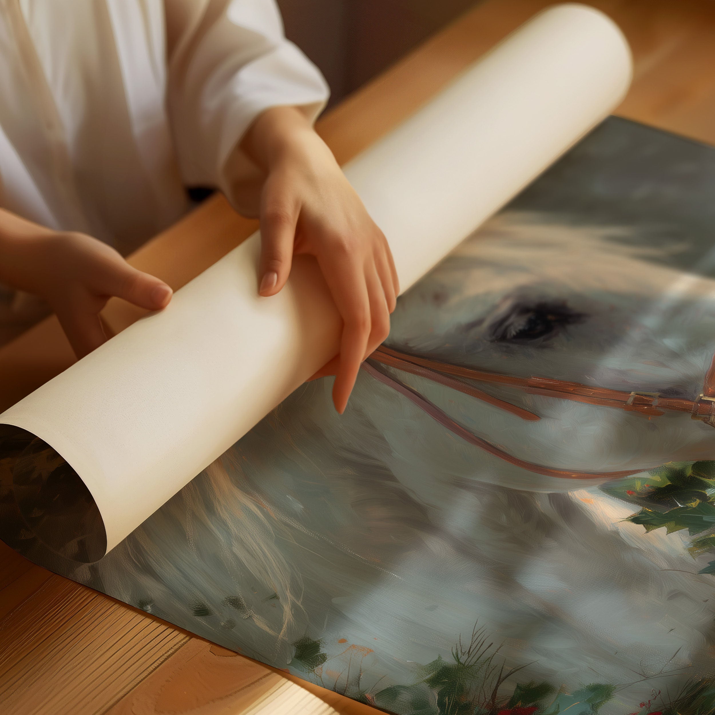 Winter's Grace Adorns Noble Steed