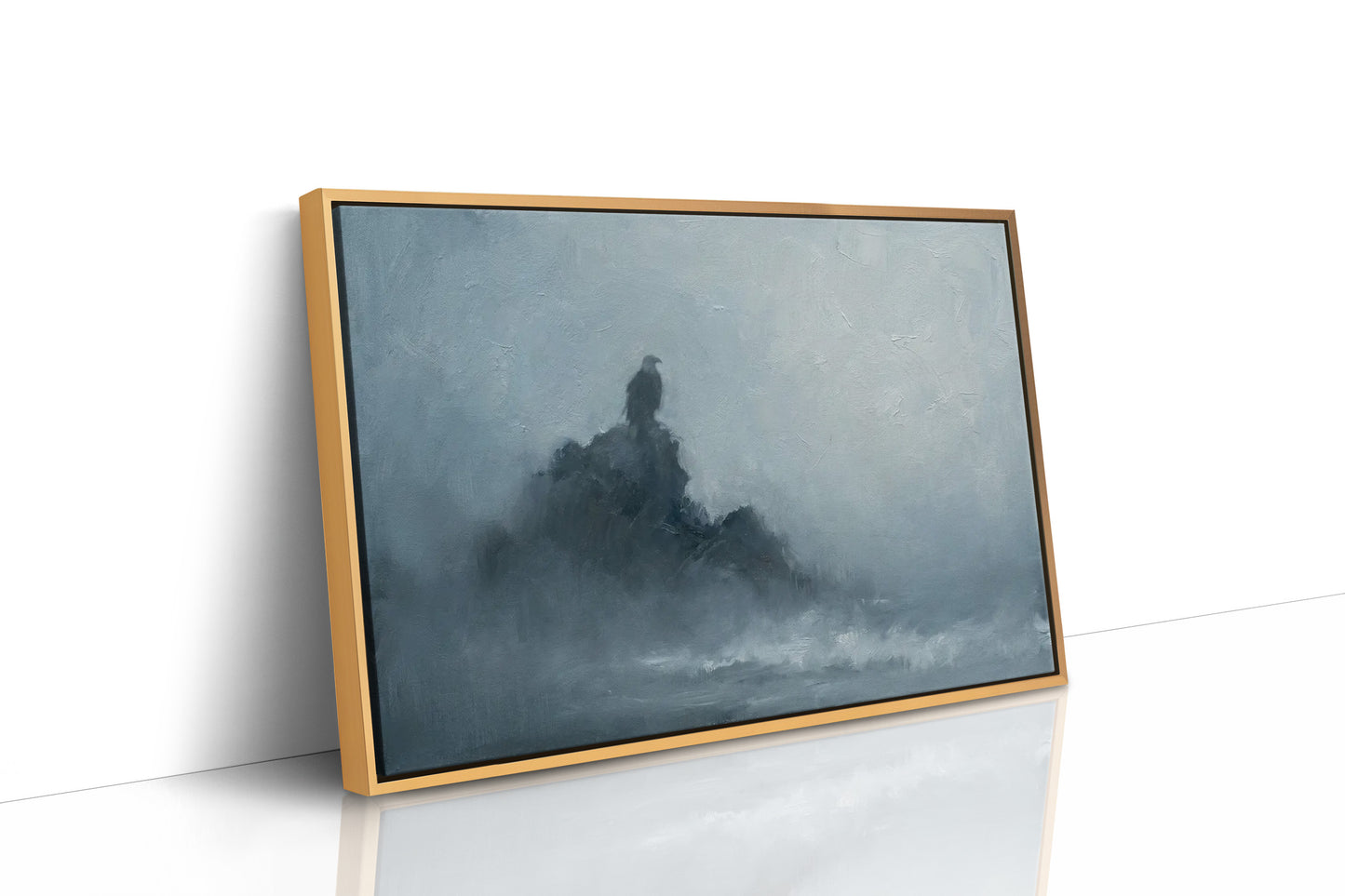 Eagle on the Foggy Sea Cliff