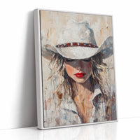 Cowgirl Grace in White Hat