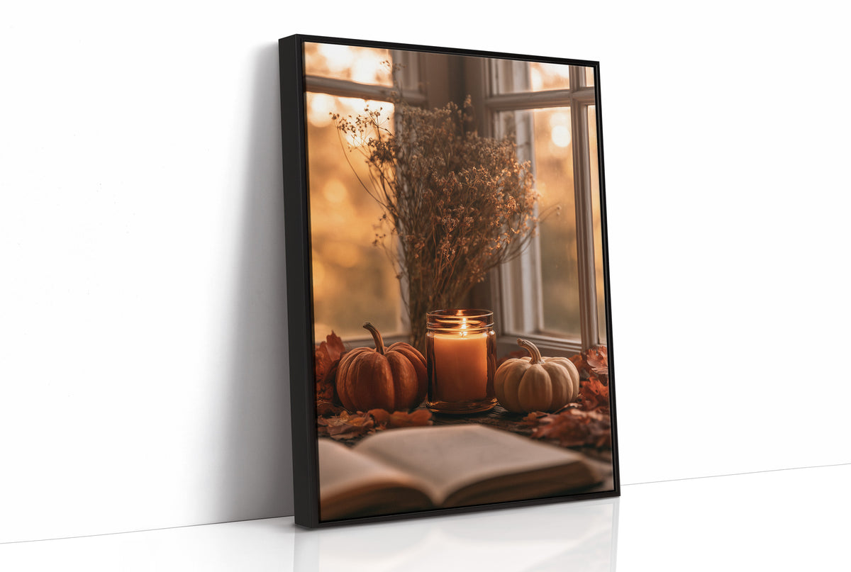 Candle Lit, Chapter Pending, print in a black frame