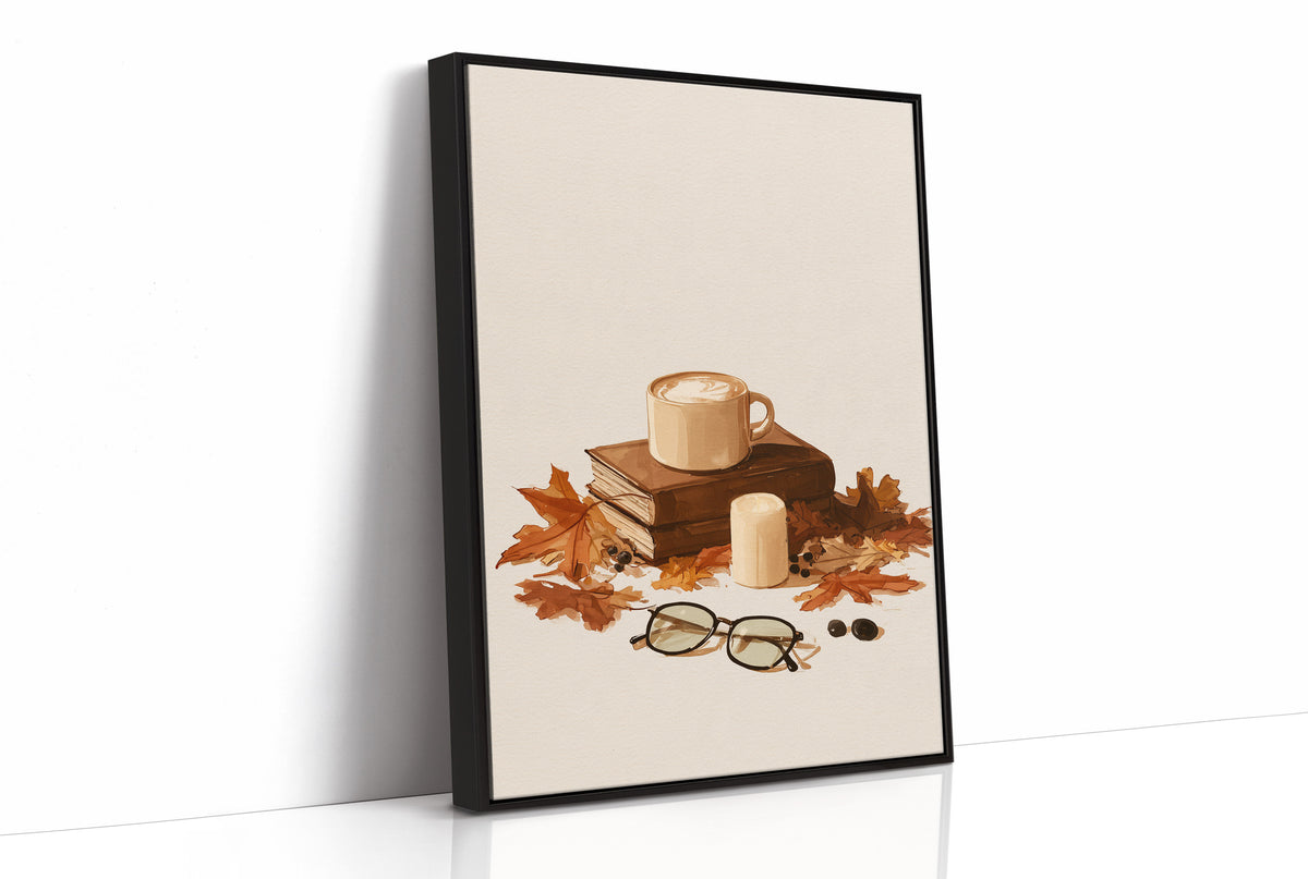 Brewed Awakening Between Chapters, print in a black frame