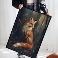 Fox Wall Art – Mystical Forest Print, Woodland Animal Decor, Nature-Inspired Painting