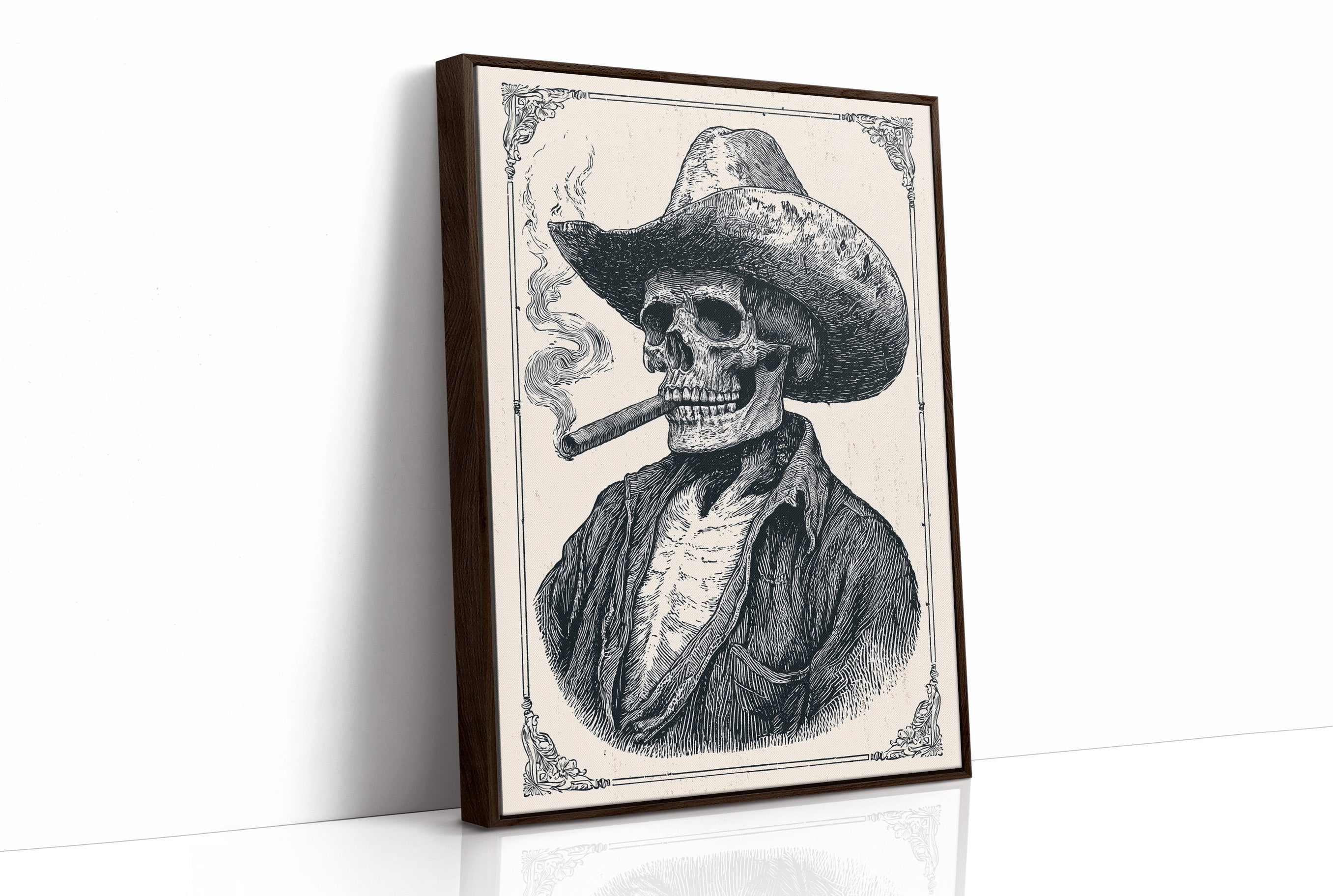 Cigar-Smoking Skeleton Cowboy