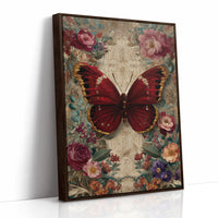 Crimson Wings Among Blossoms
