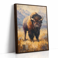 Majestic Bison in Golden Grasslands