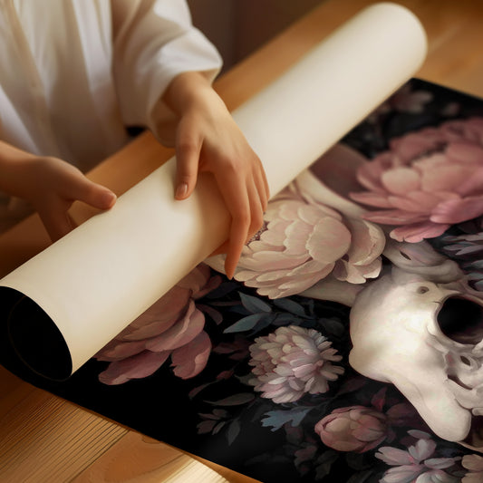 Skull Blossoms Against Velvet Night