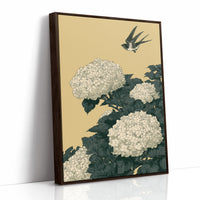 Swallow Over Golden Hydrangea
