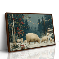 Sheep Under Winter Lights