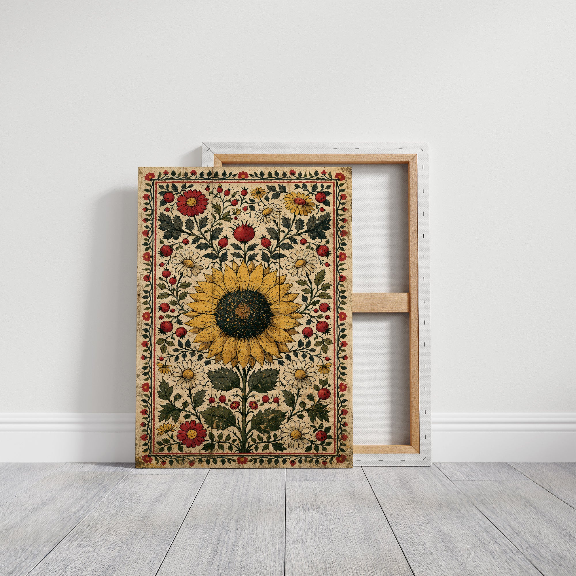 Sunflower Folk Tapestry