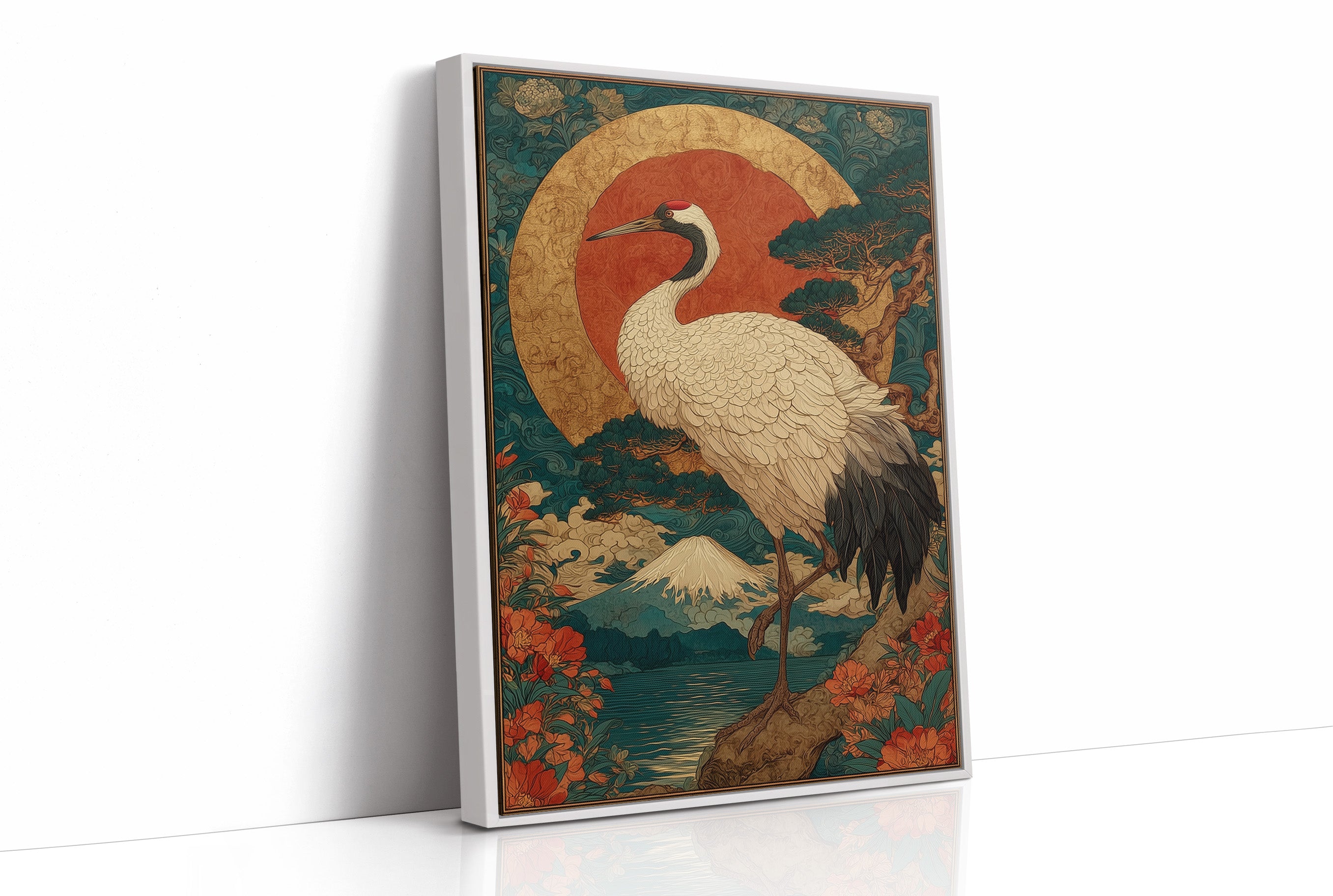 Noble Crane Greets Rising Sun