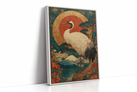 Noble Crane Greets Rising Sun