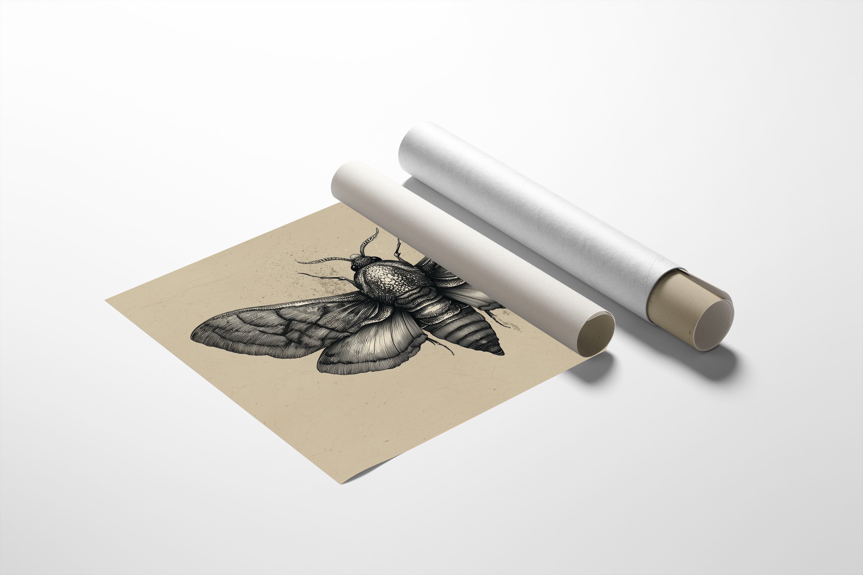 Vintage Moth Among Literary Spines