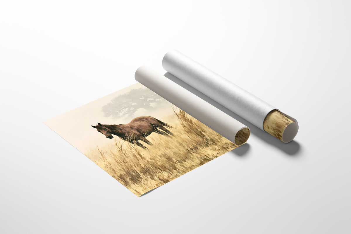 Bay Horse in the Golden Field