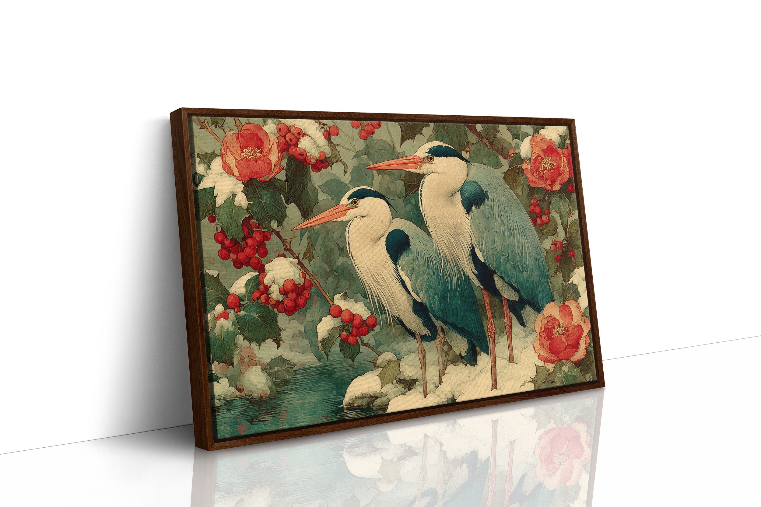 Herons Among the Camellias