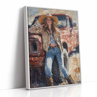 Rebel Cowgirl by the Rusted Pickup