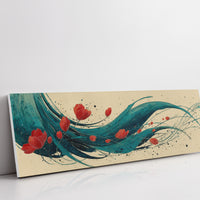Petals Adrift on Teal Currents