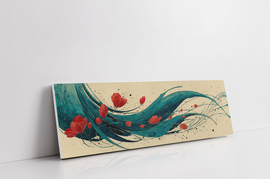 Petals Adrift on Teal Currents