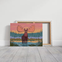 Wetland Moose Sunset Stare