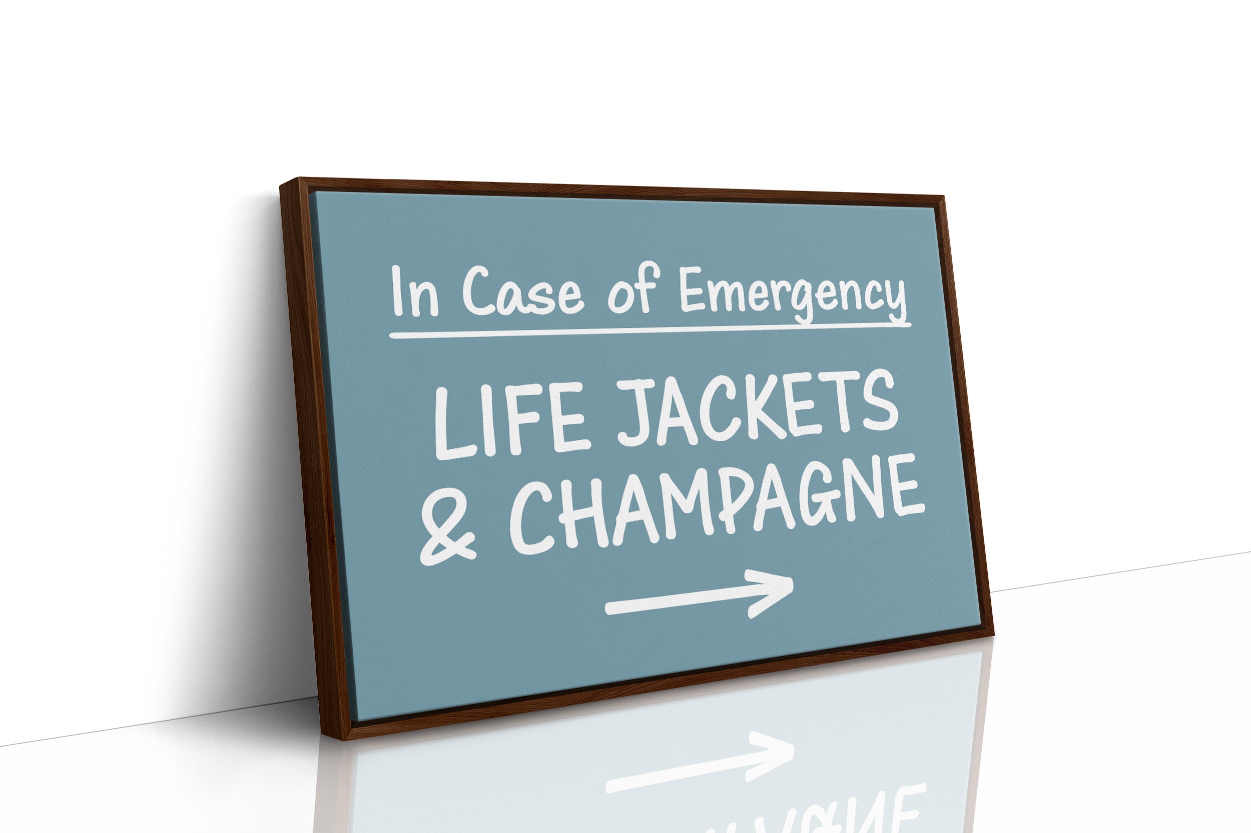 Life Jackets & Champagne Sign
