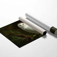 Arctic Sentinel Among Pine Boughs