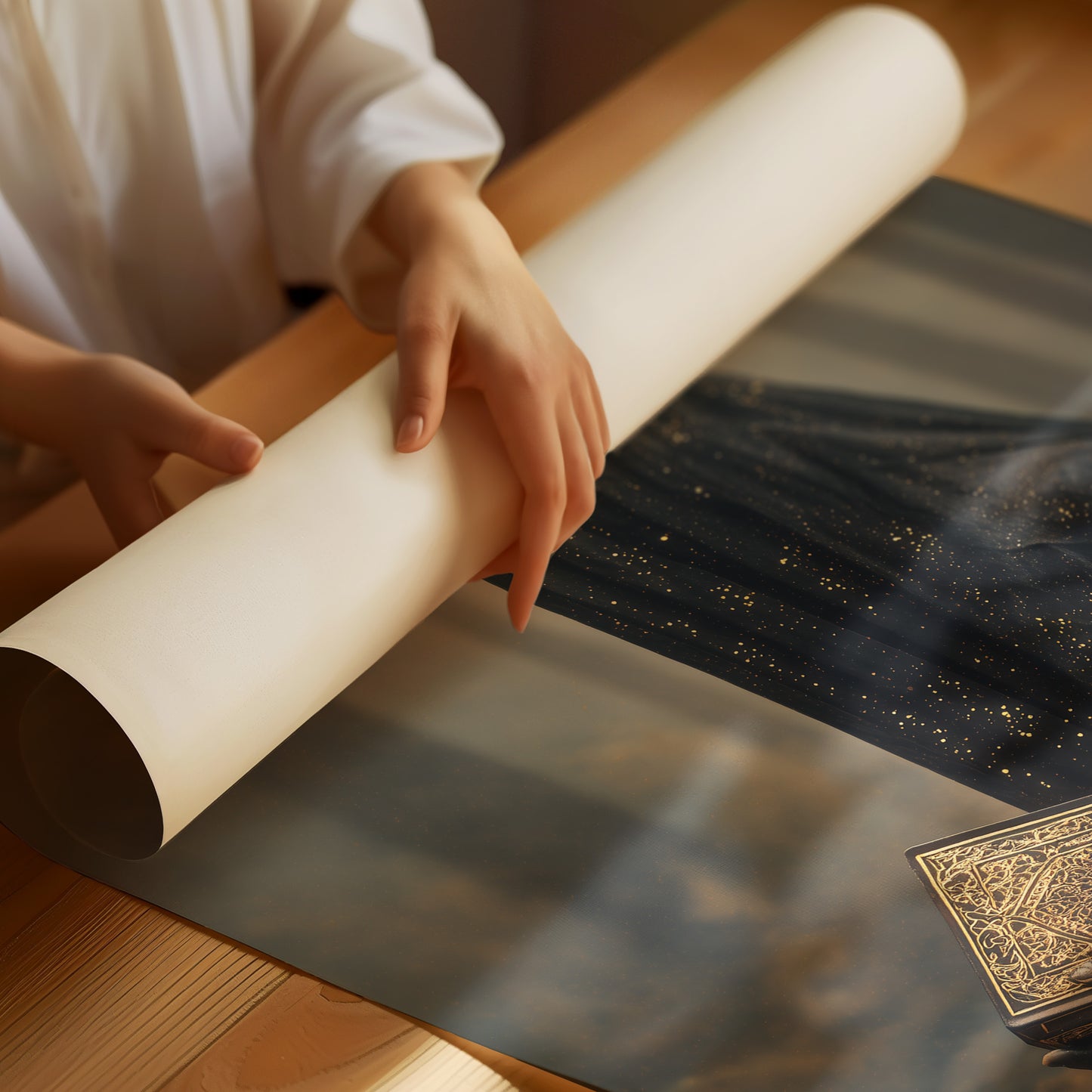 Ancient Tomes Between Forest Mists