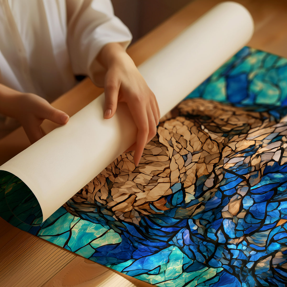 Stained Glass Otter Float