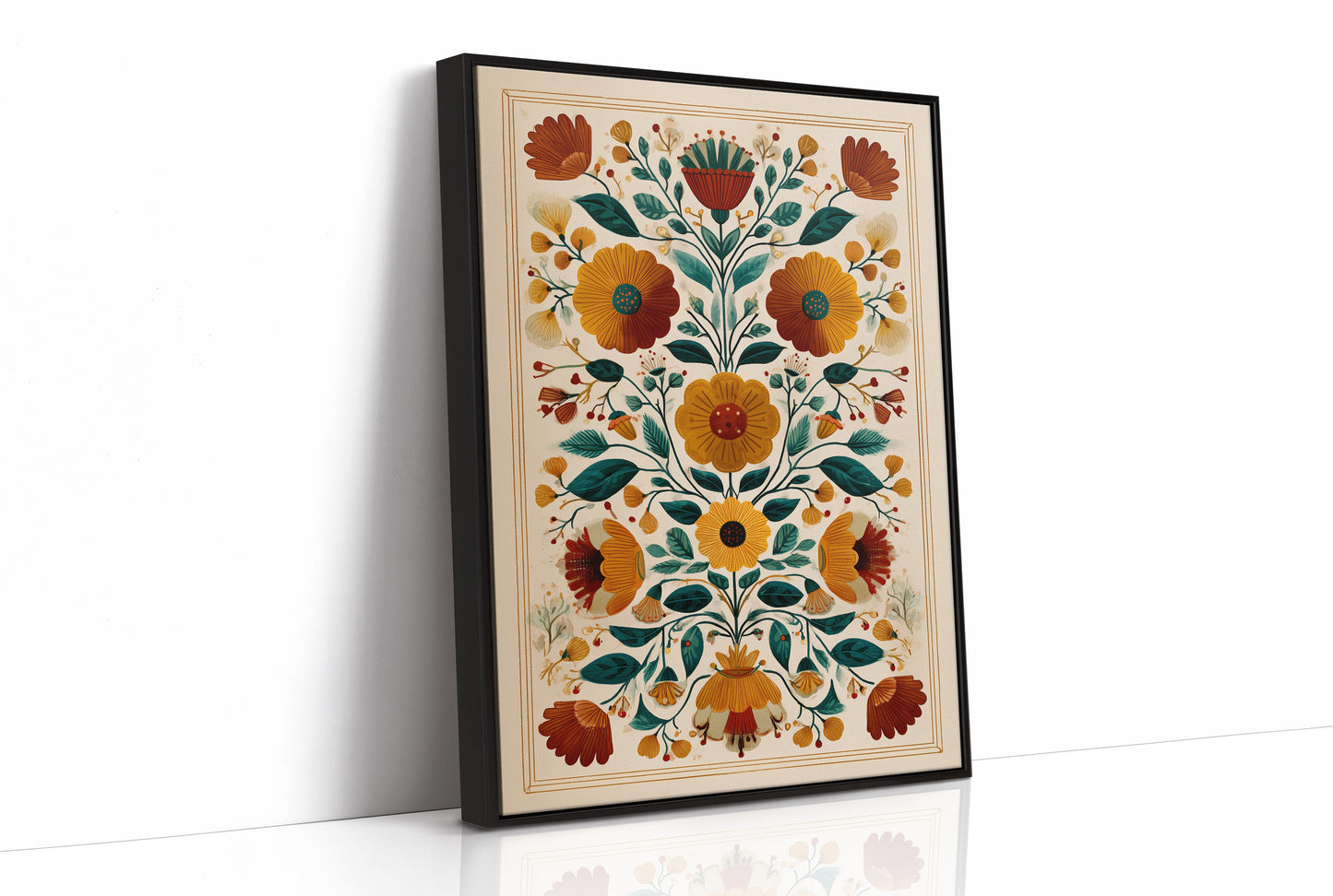 Symmetrical Garden: Autumn's Folk Tapestry