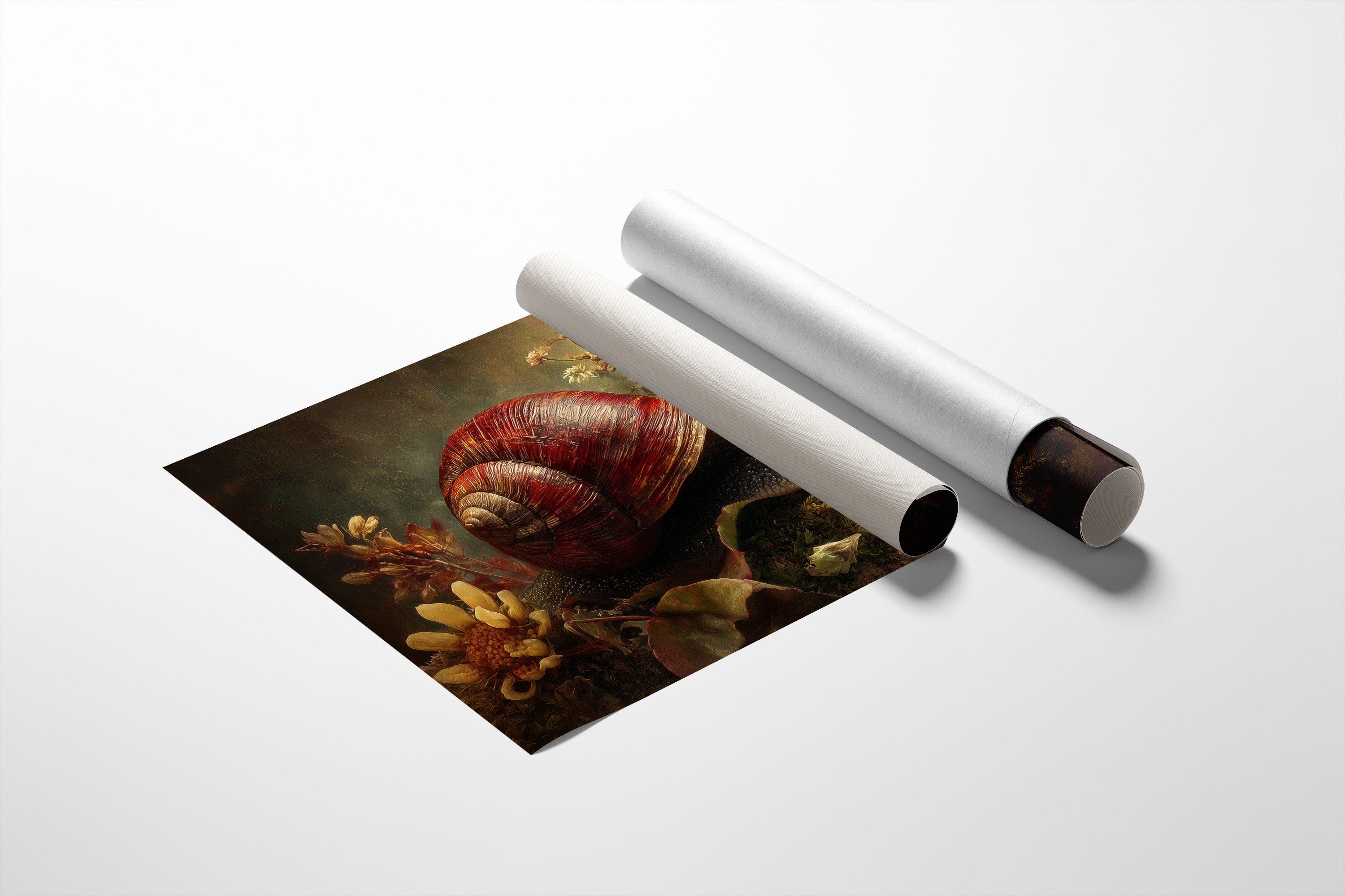 Crimson Shell Among Autumn Blooms