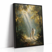 Sunbeams Guide Their Forest Journey