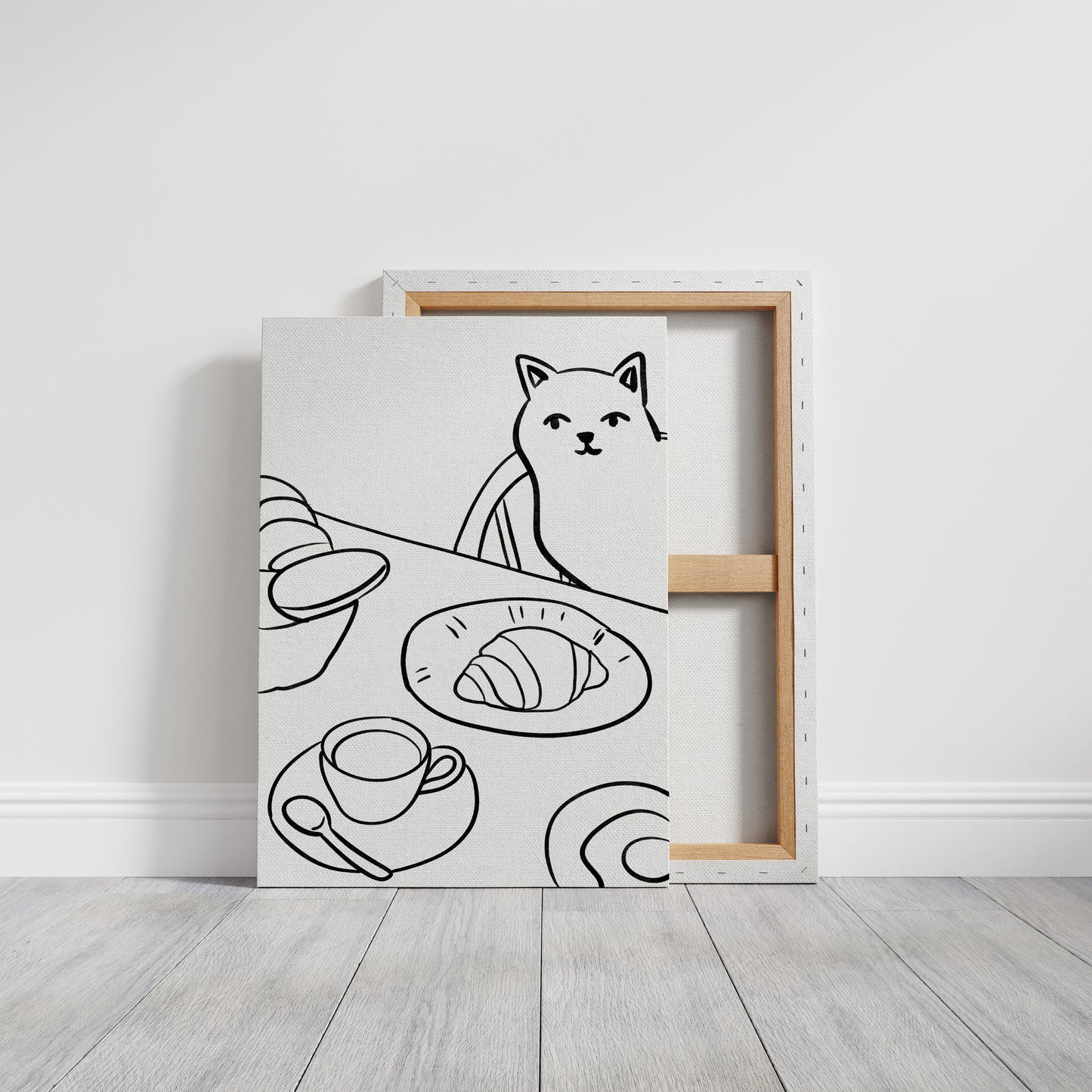 Morning Croissants Tempt Curious Cat