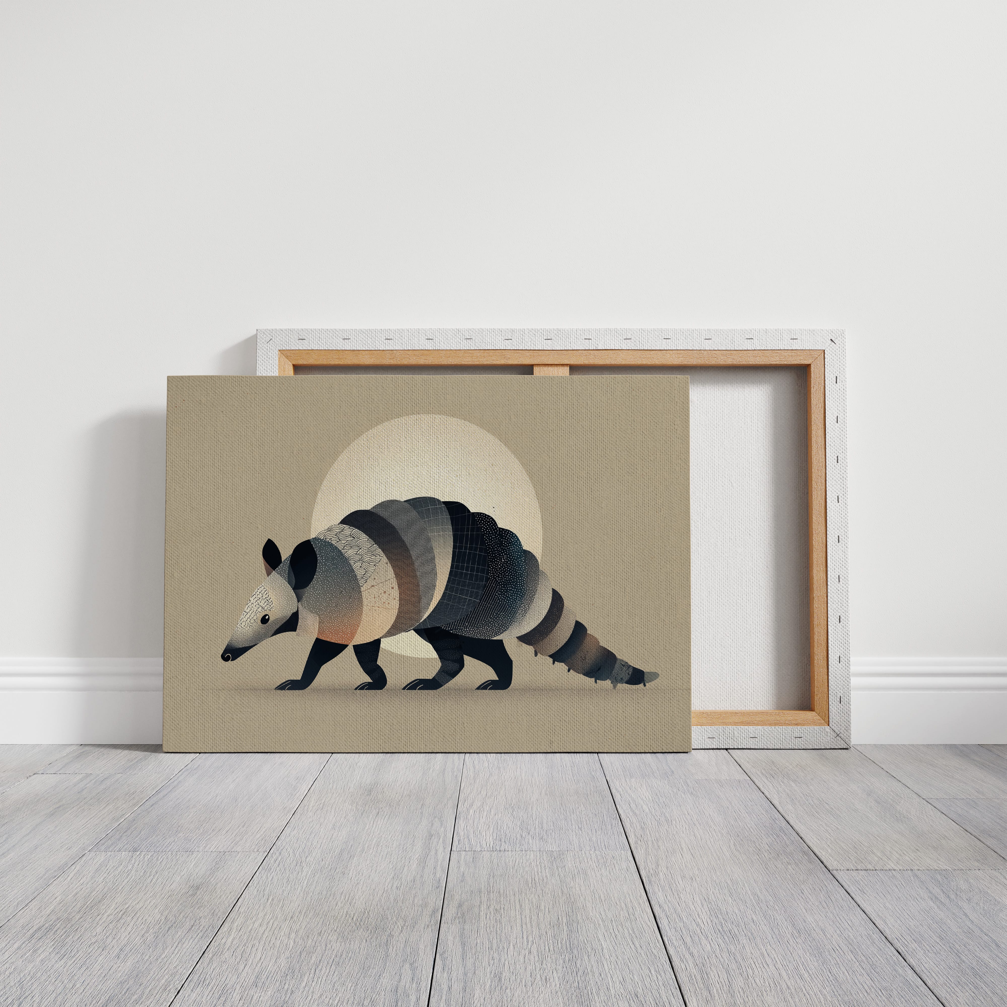 Moonlit Armadillo Carries Desert Patterns