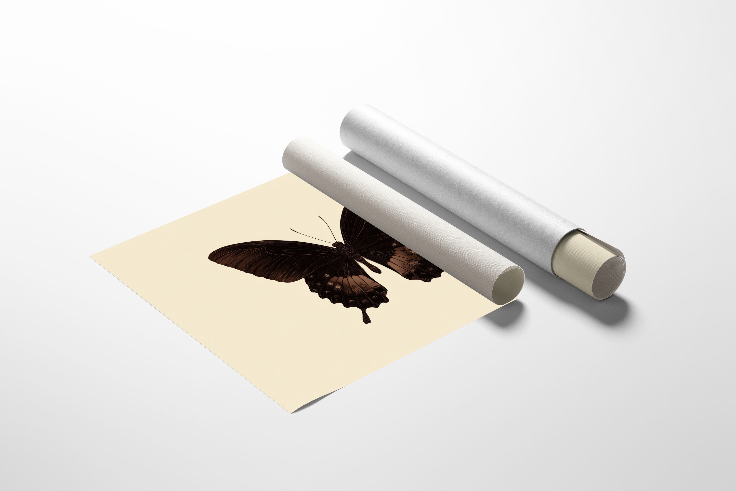 Dark Wings Against Ivory Canvas