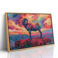 Bighorn Ram, Canyon Sky Ablaze