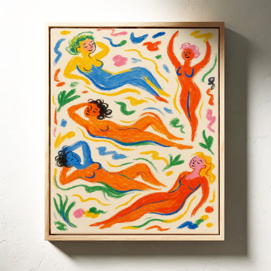 Joyful Nudes in Colorful Flow