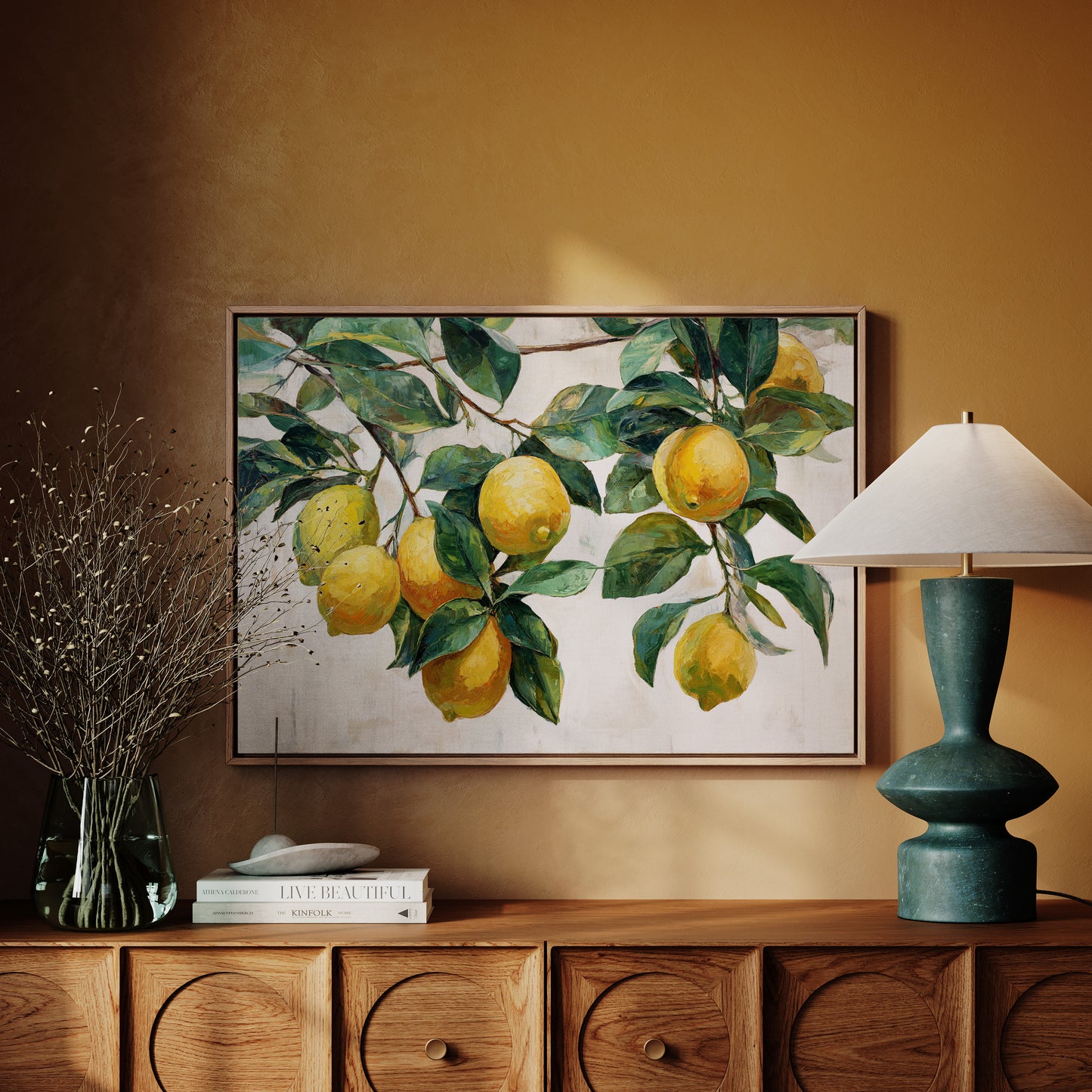 Sunlit Lemons Dance Among Leaves