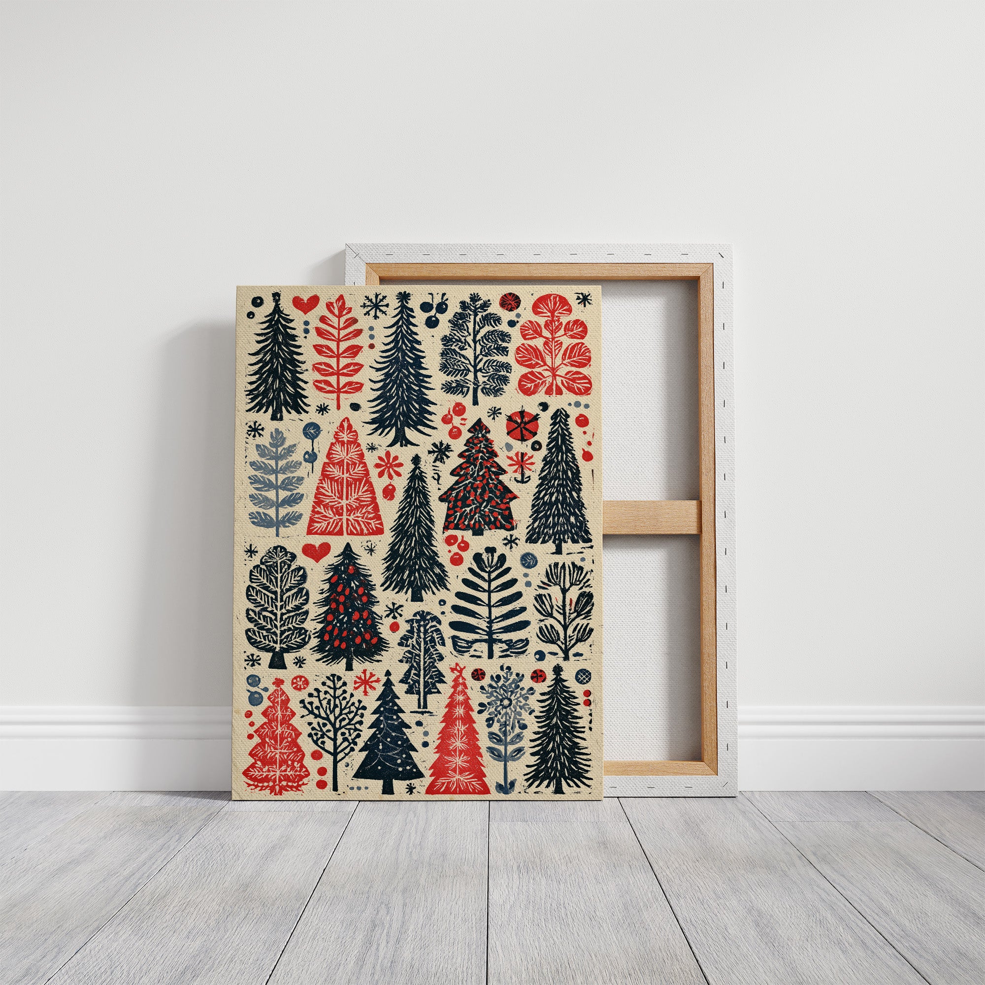 Scandinavian Winter: Linocut Forest