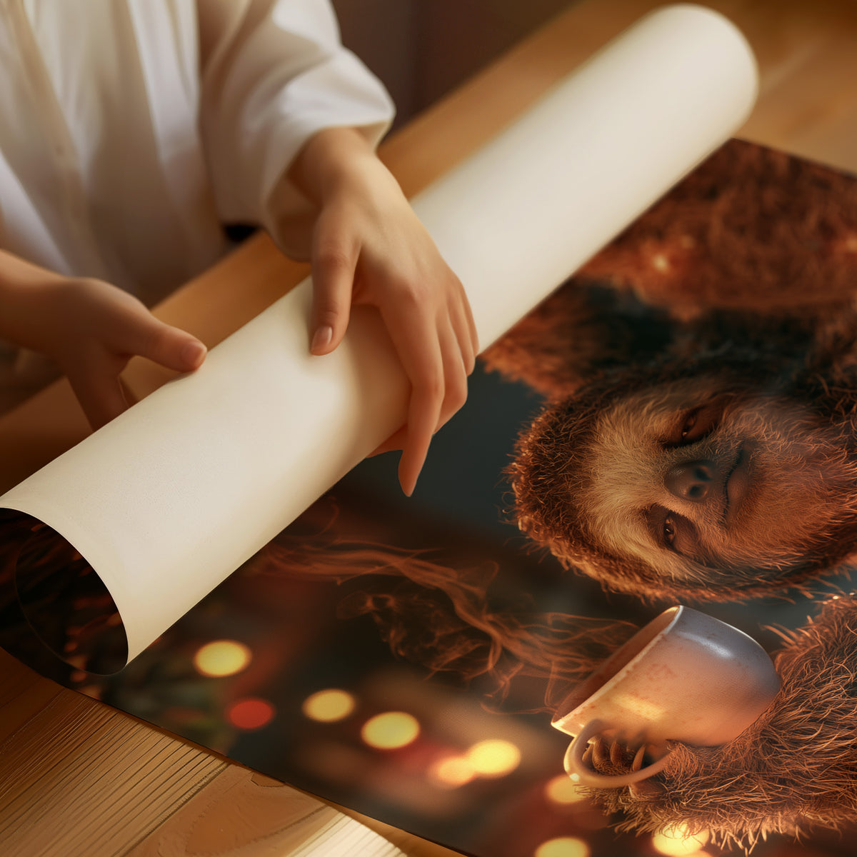 Sleepy Sloth Bokeh Coffee