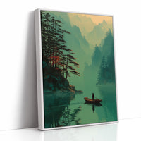 Lone Boatman Seeks Emerald Waters