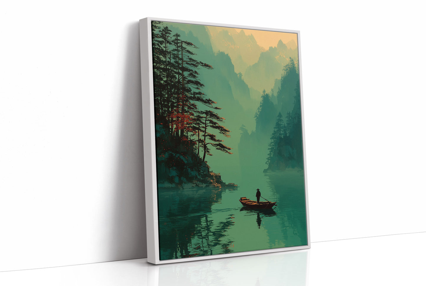 Lone Boatman Seeks Emerald Waters