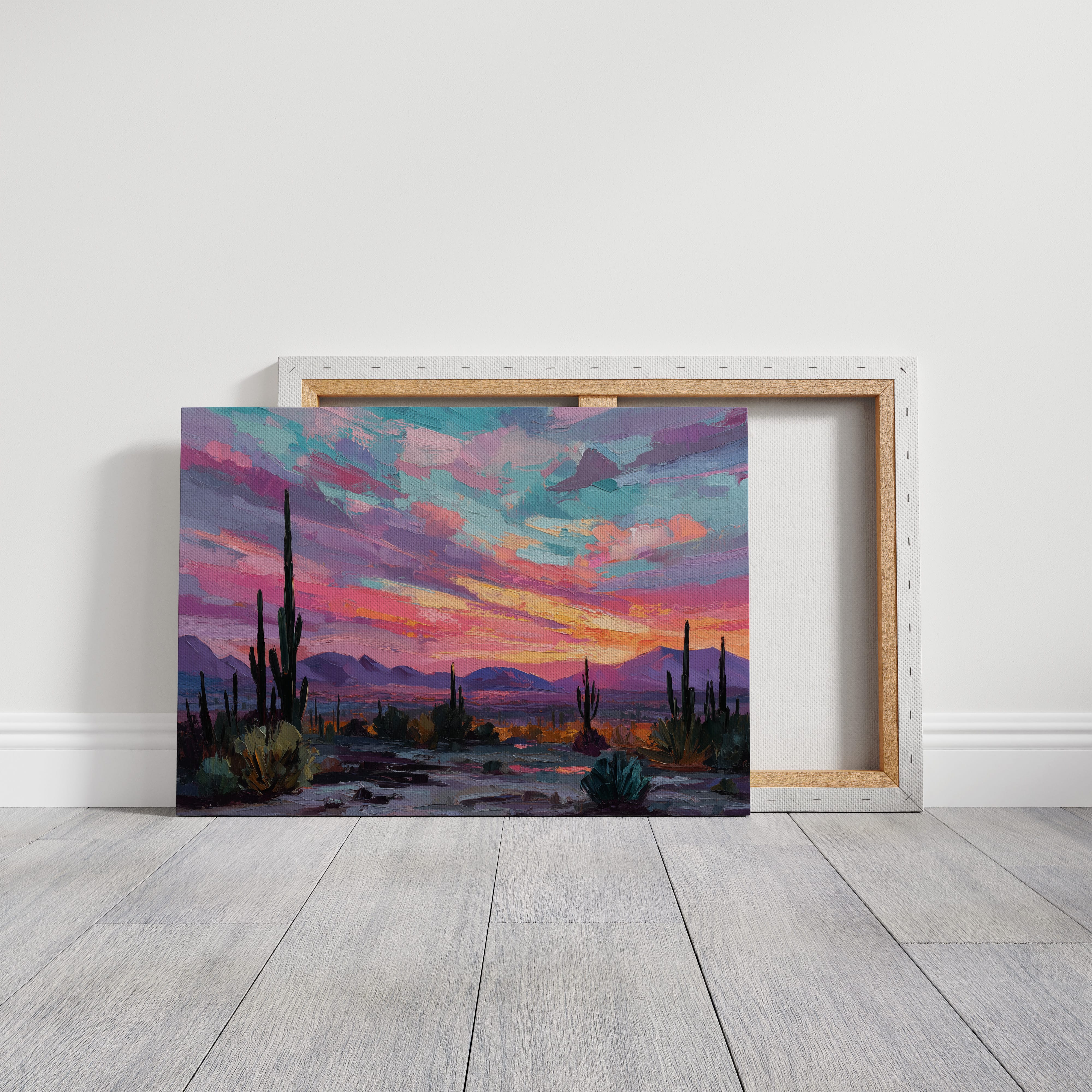 Saguaros Dance Under Painted Skies