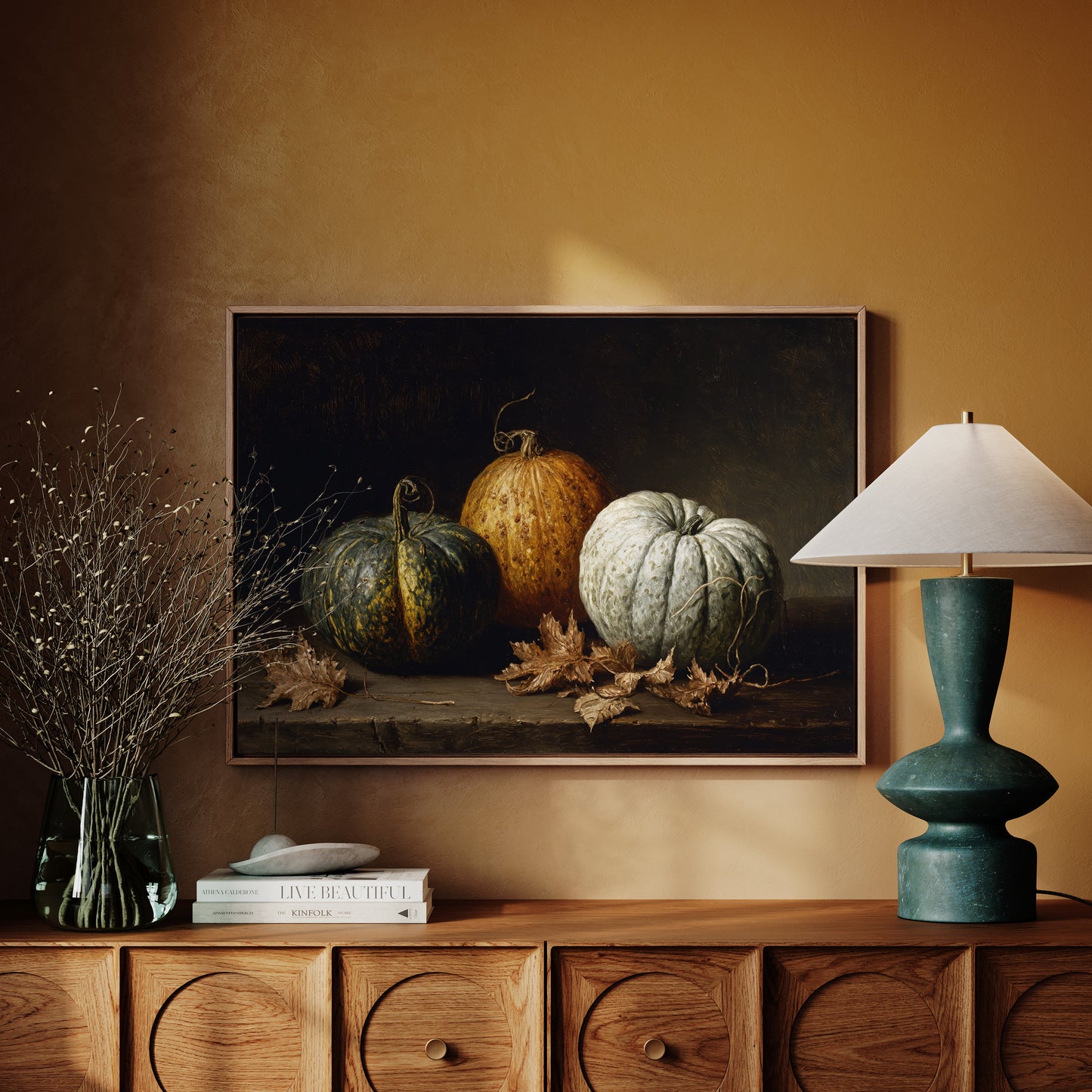 Autumn Gourds Dance With Maple